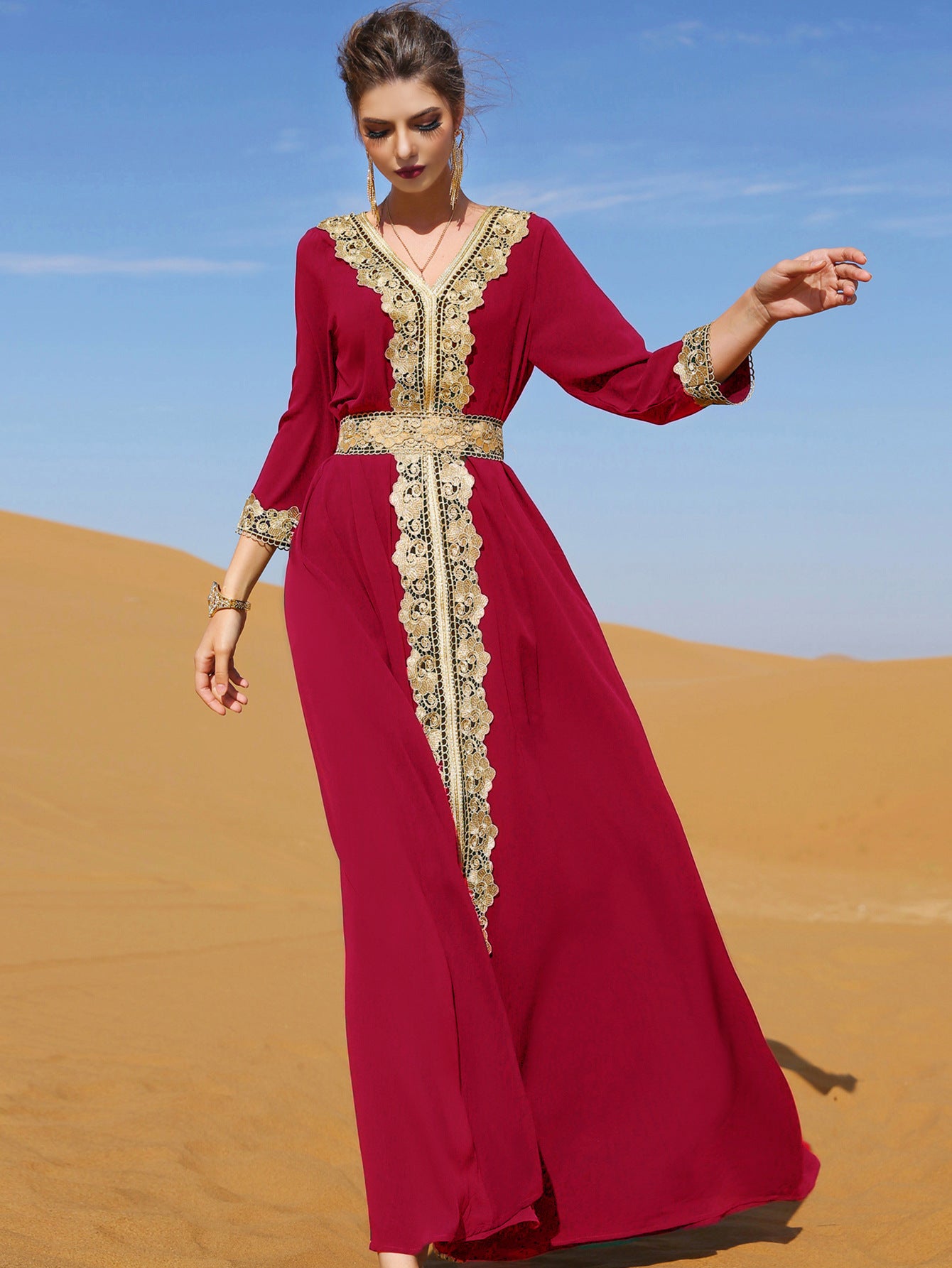 Women's Lace Swing Embroidered Dress Elegant Retro Dresses