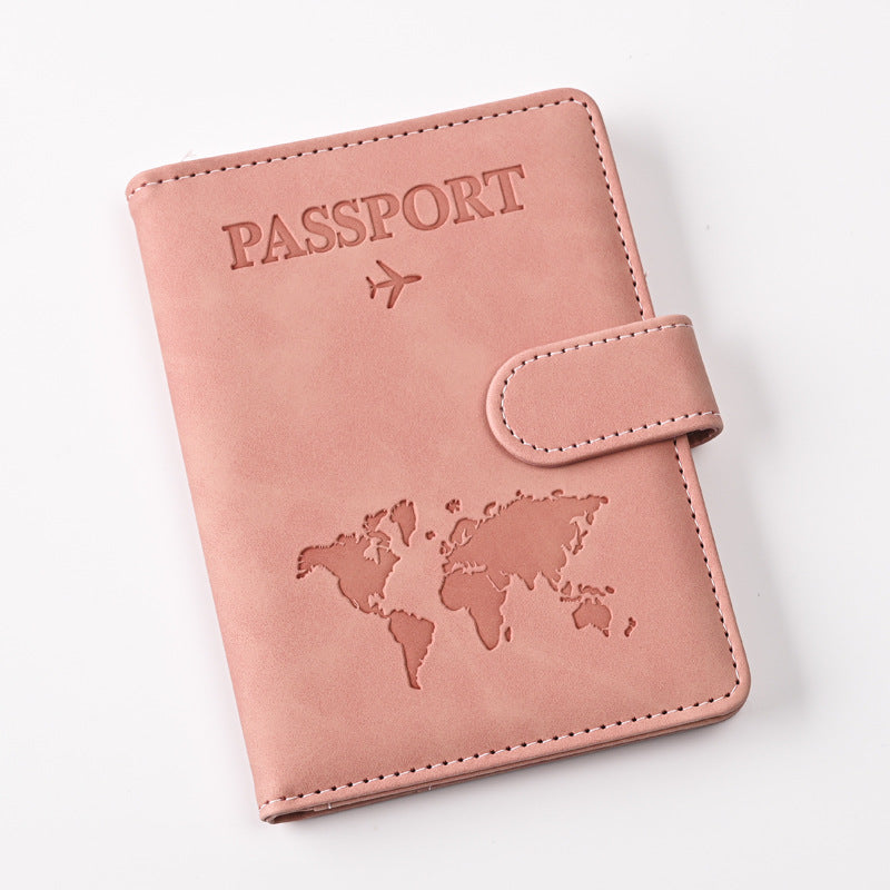 Map Magnetic Passport Tag Suit Straight Card Holder