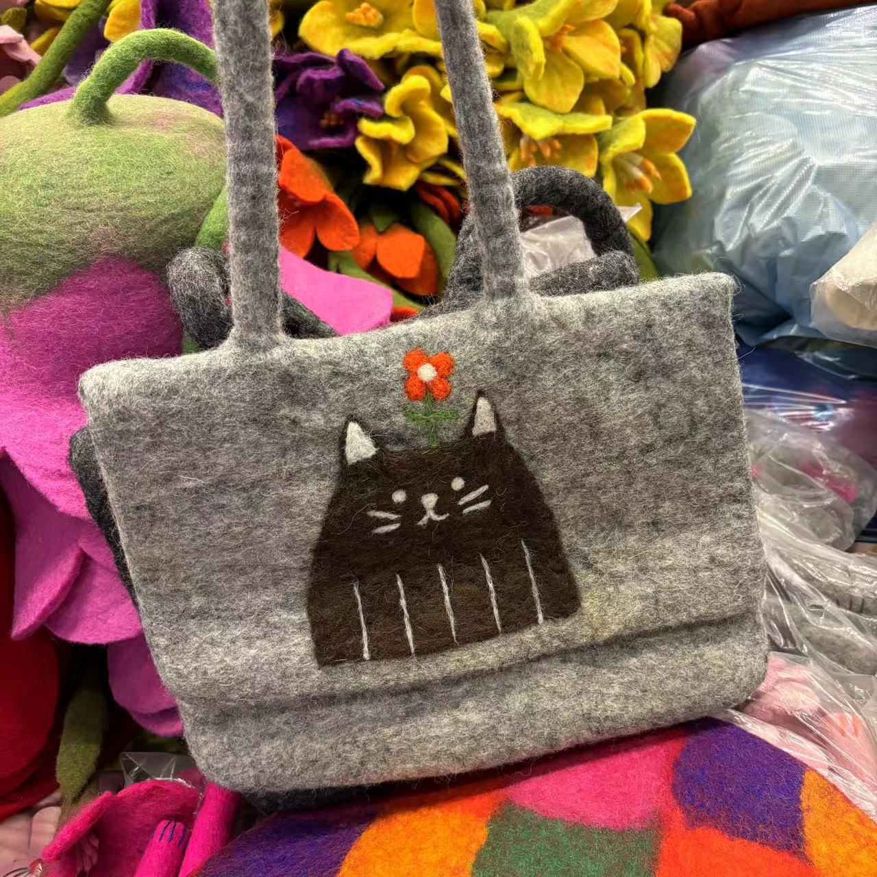 Wool Felt Cute Bunny Flower Flip Ladies Wallets