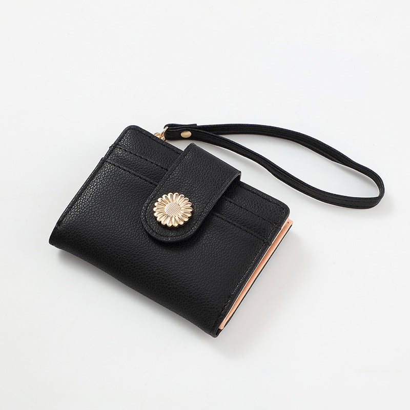 Women's Short Solid Color High-grade Zipper Ladies Wallets