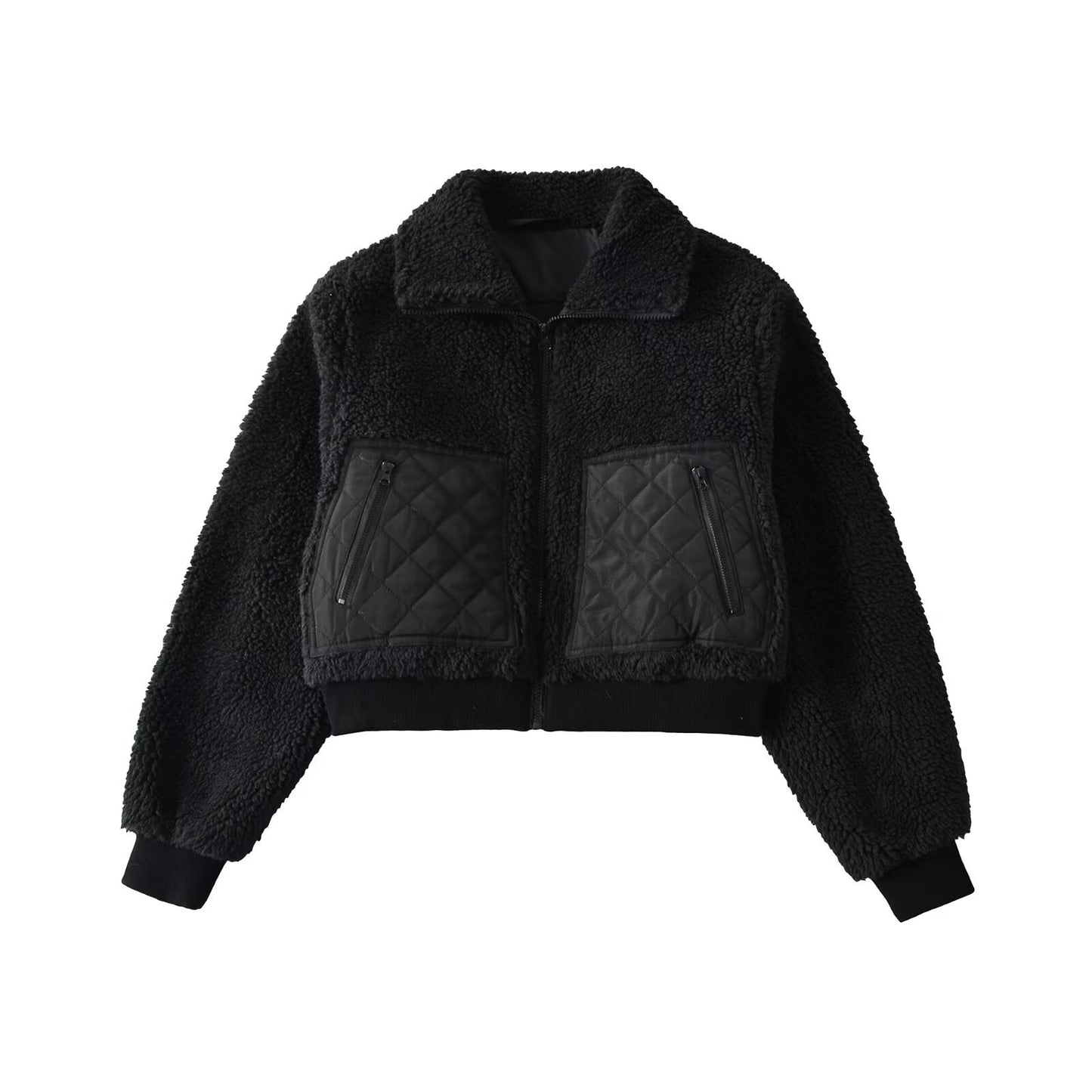 Women's Beautiful Lapel Long Sleeve Stitching Jackets