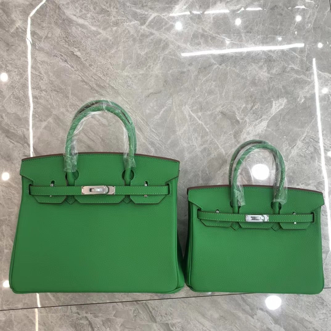 Women's Layer Cowhide Lychee Pattern Leather Kelly Large Handbags