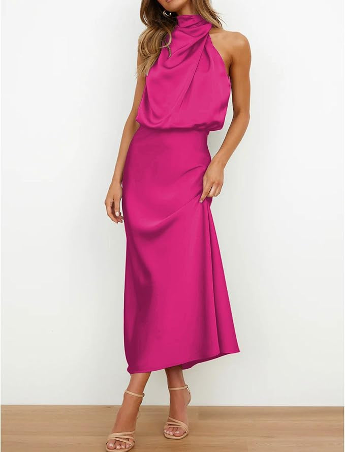Premium Satin Sleeveless Fashion Elegant Graceful Dress
