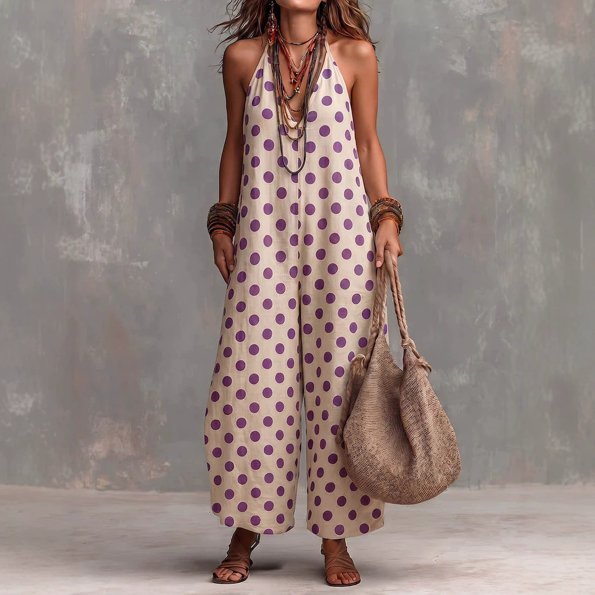 Women's Summer Sleeveless Wide Leg Suspenders Fashion Vacation Jumpsuits