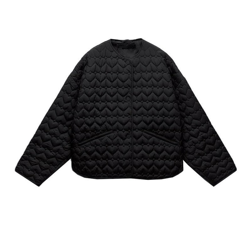 Women's Autumn Casual Heart-shaped Silk Line Cotton Coats