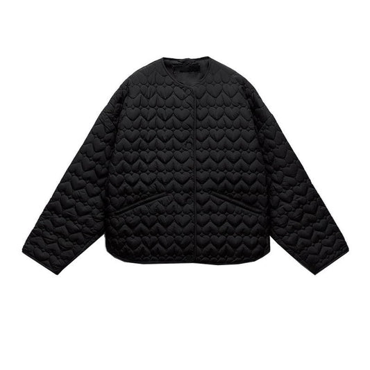 Women's Autumn Casual Heart-shaped Silk Line Cotton Coats