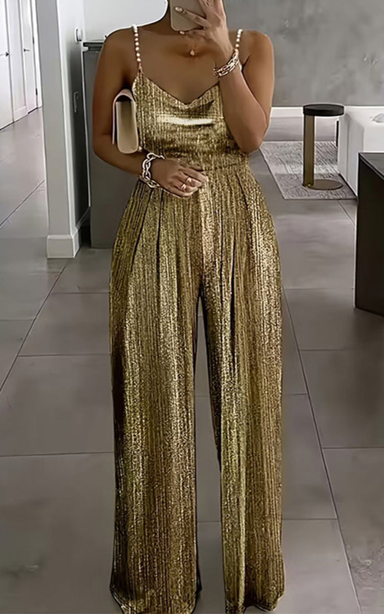 Glamorous Women's Dress Elegant Suspender Beads Women's Jumpsuit/clothing
