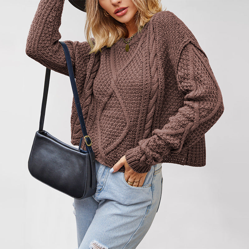 Women's Twist Twisted Rope Loose Thick Needle Sweaters