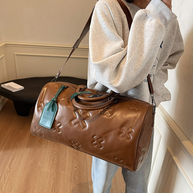 Women's Embossing Portable Large Capacity Boarding Dry Travel Bags