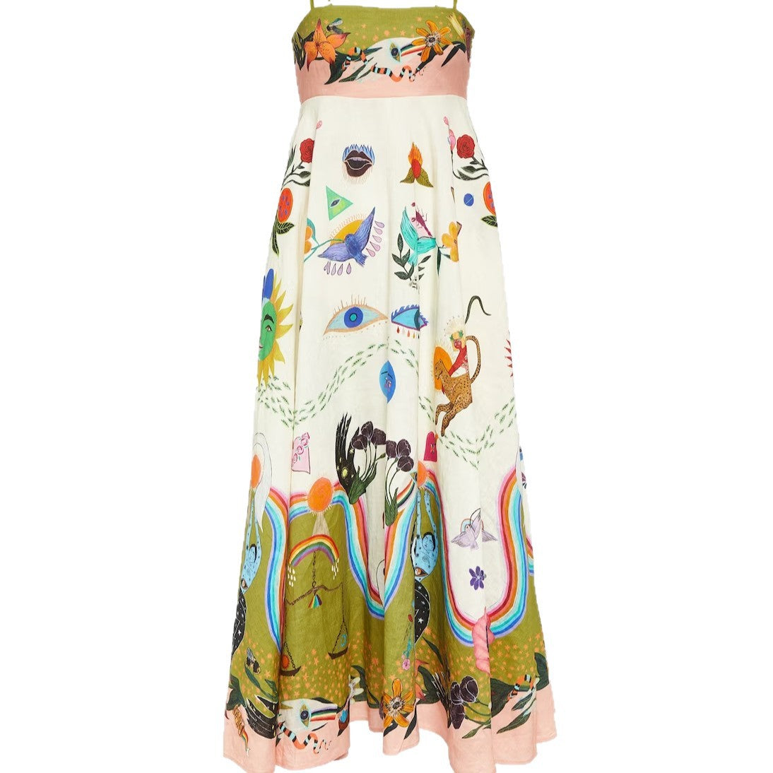 Women's Summer Beach Style Positioning Printing Large Swing Dress