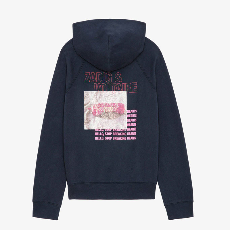 Women's Wings Pink Phone Chalk Digital Printed Sweaters