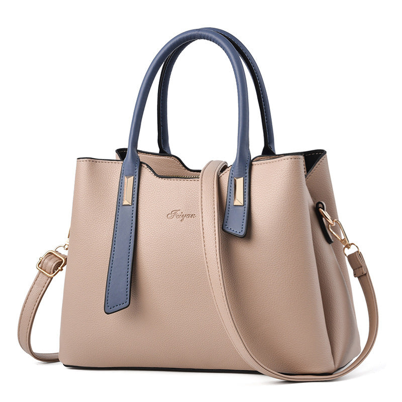 Women's Korean Style Color Matching Large Capacity Handbags