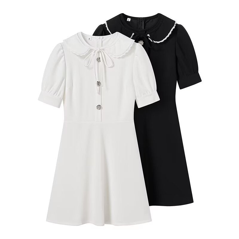 Women's Spring Sweet Elegance Detachable Doll Collar Dresses