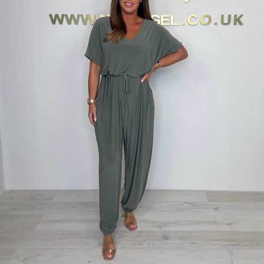 Women's Summer Waist Loose Solid Color Women's Jumpsuit/clothing