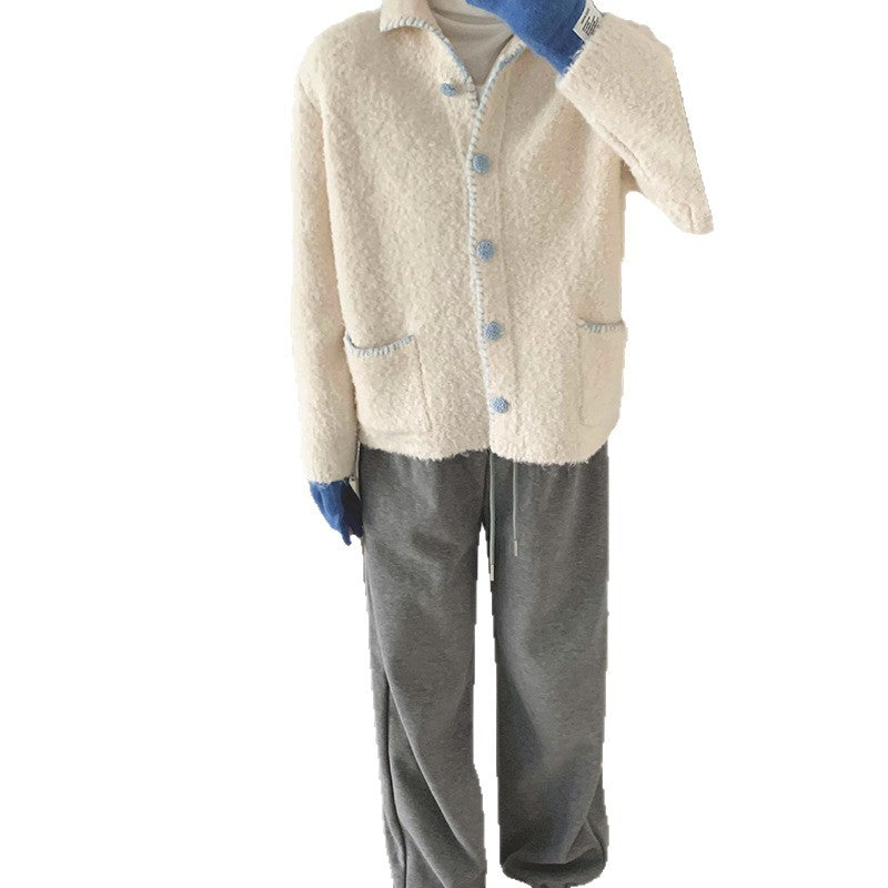 Women's Lapel Sweet Knitted Wear Korean Style Sweaters