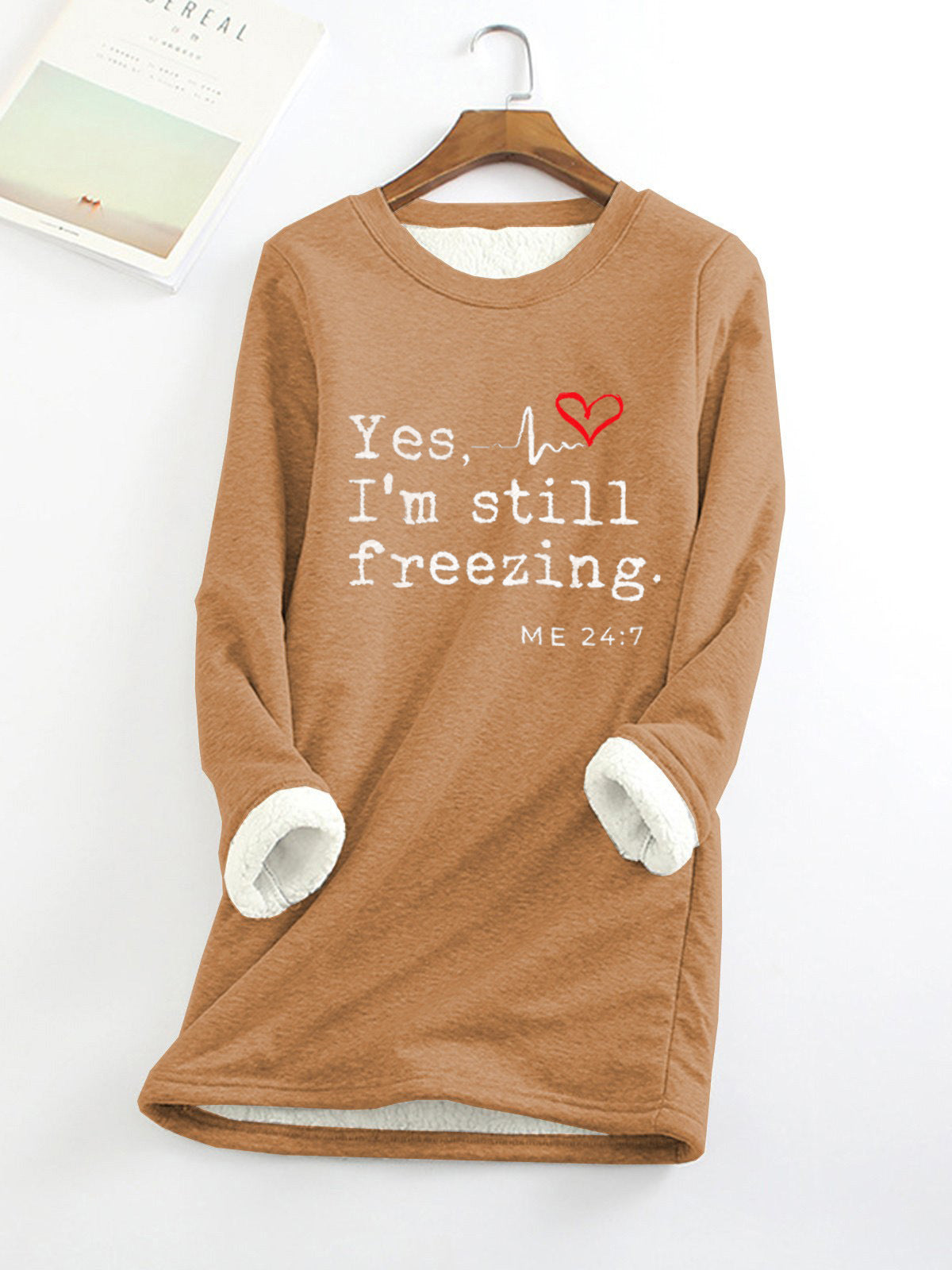 Glamorous Fleece-lined Thermal Base Printing Series Women's Sweater, Sweater