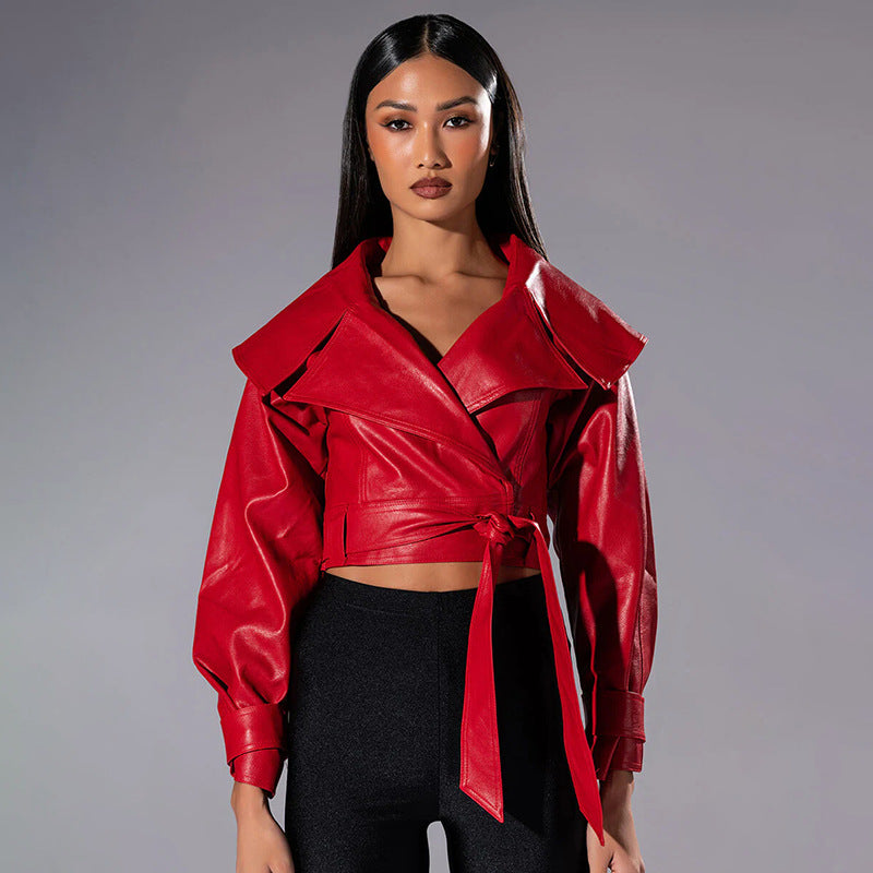Women's Easy Matching Autumn Fashion High Sense Lapel Coats