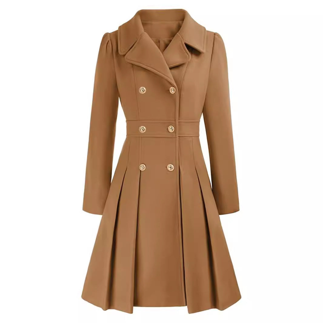 Women's Selected Trench Lapel Double Overcoat With Coats