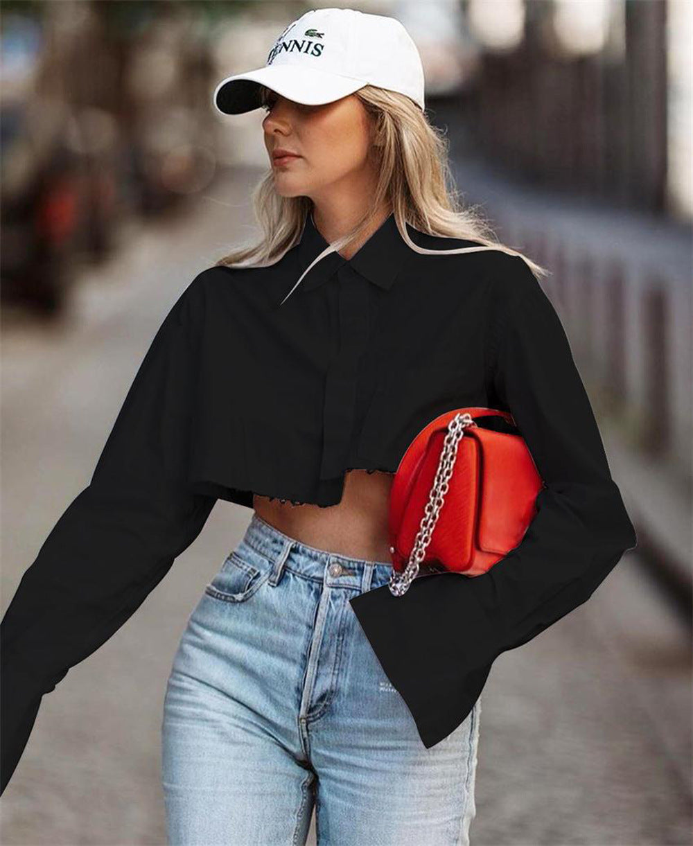 Women's Autumn Commuter Long Sleeve Design Sense Niche White Shirt Tops
