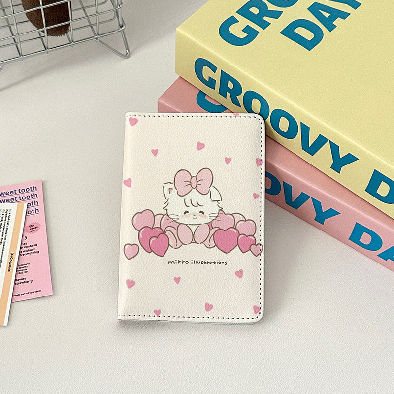 Cute Leather Overseas Passport Cover Storage Card Holder