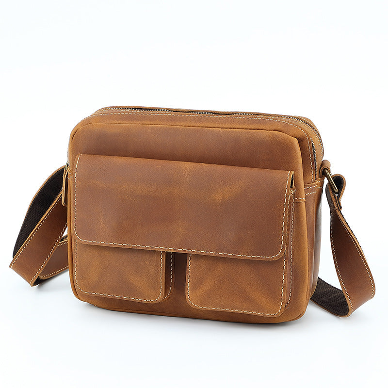 Men's Layer Cowhide Leather Genuine High-grade Crazy Bags