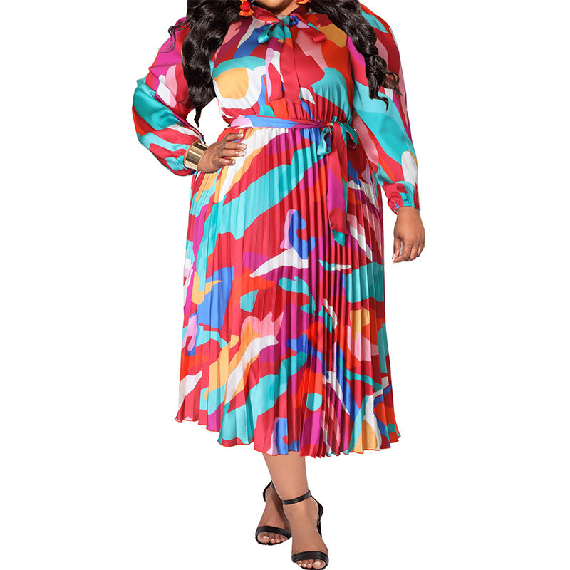 Women's Large Autumn Pleated Collar Long Sleeve Clothing