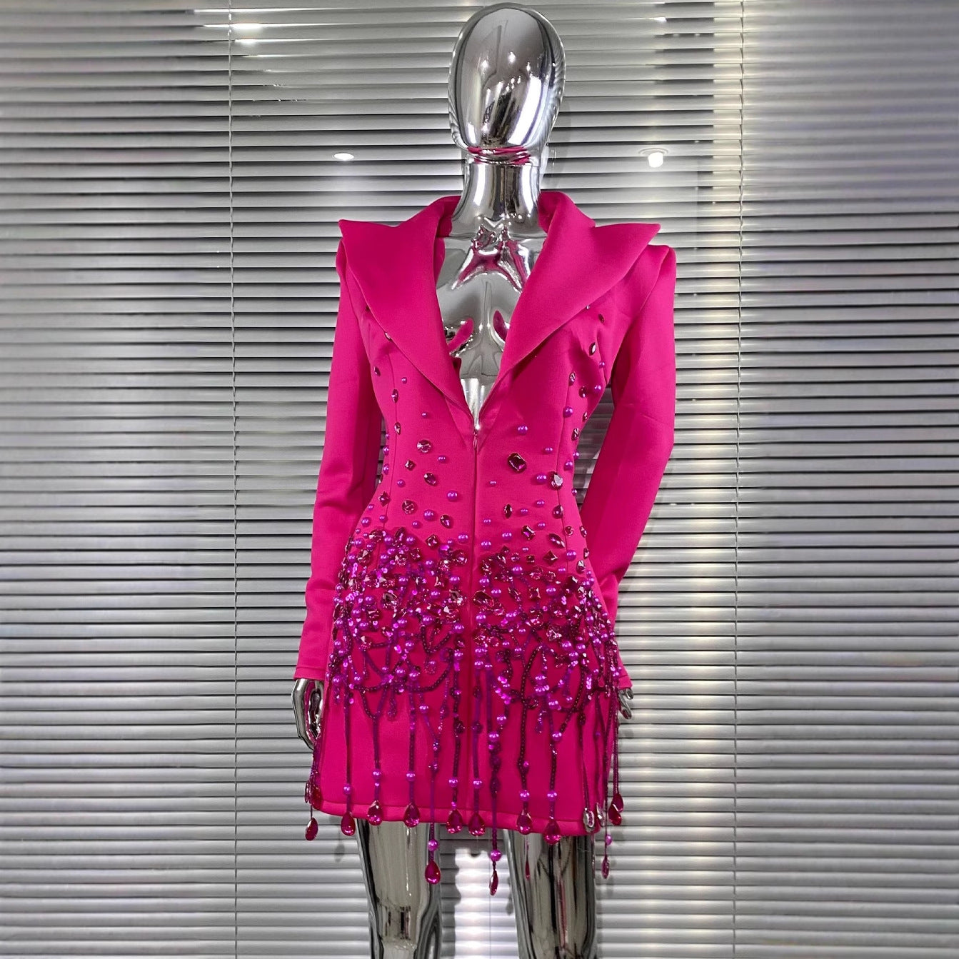 Luxury Rhinestone Sequins Pearl Sexy Low Dresses