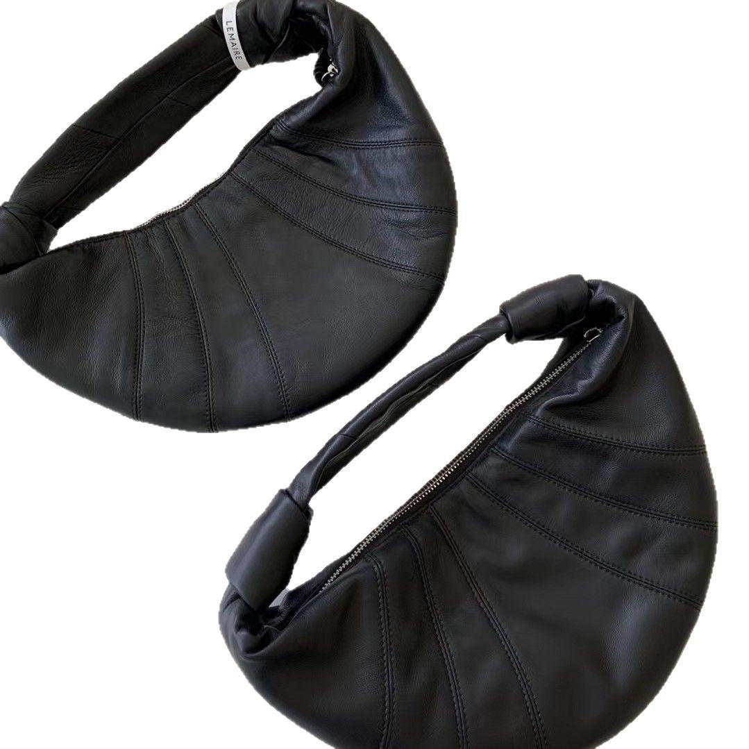 Glutinous Grade Sheepskin Horn Underarm Leather Armpit Bags