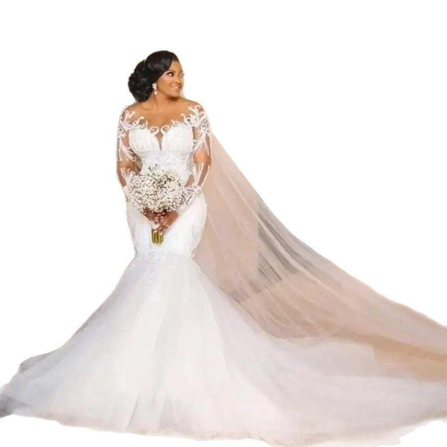 Fishtail Dress Slim High Waist Bridal Tail Wedding Dresses