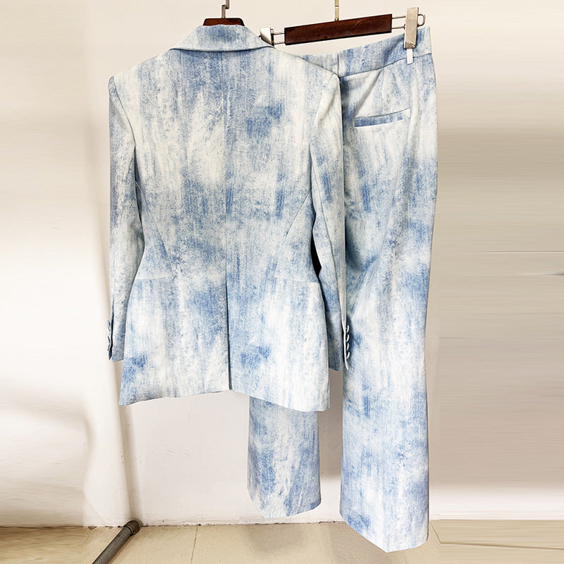 Early Spring Printed Mid-length Trousers Two-piece Suits