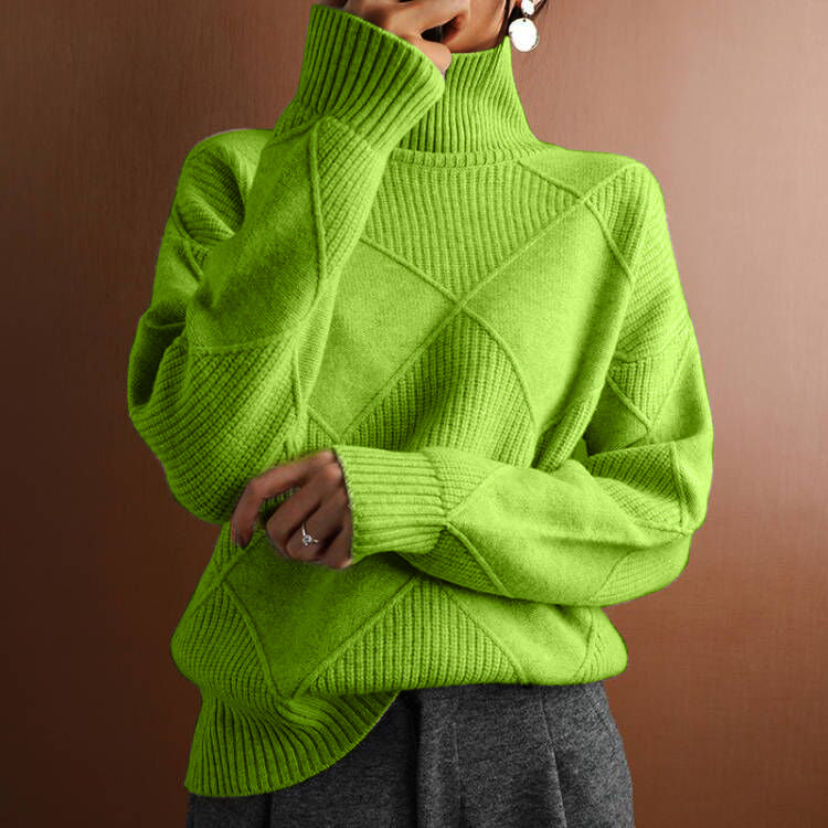 Loose High Collar Warm Solid Color Sweaters