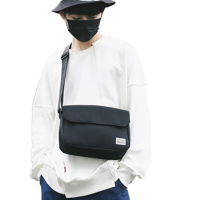 Men's Fashionable Canvas Message Style Simple Vintage Wide Men's Messenger Bags