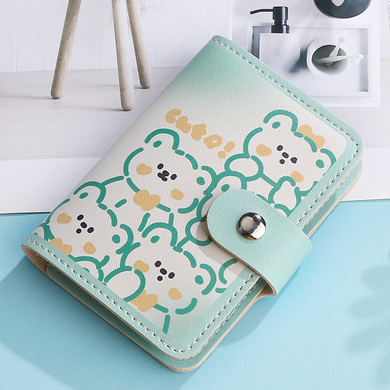 Cute Compact Large Capacity Cartoon Coated Page Card Holder