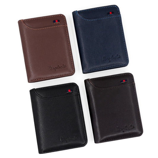 Men's Short Korean Retro Trifold Multiple Slots Card Holder