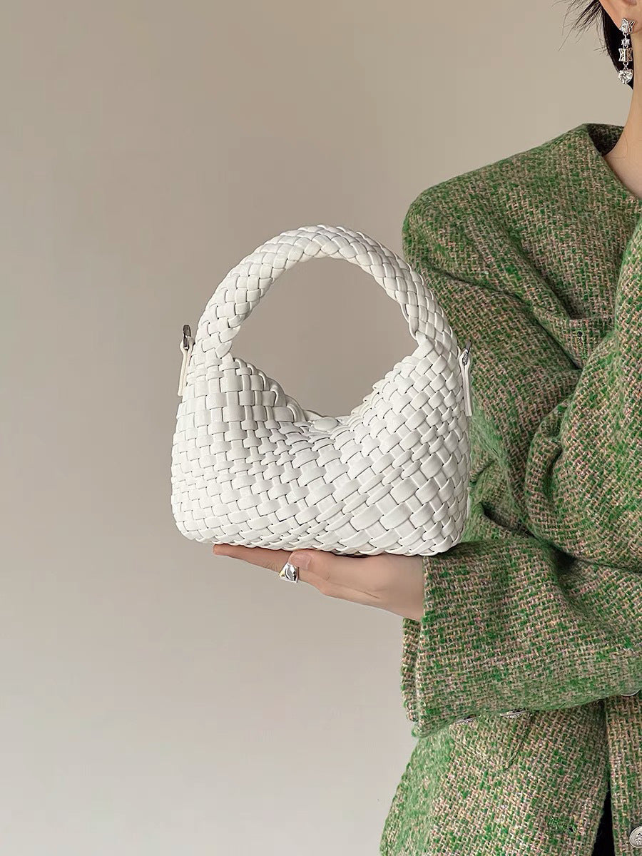 Women's High-grade Design Selenodont Half Moon Woven Bags