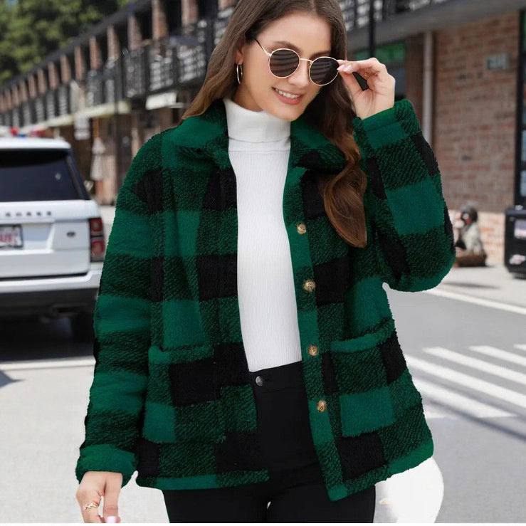 Women's Plush Patch Pocket Versatile Long Sleeve Winter Fashion Women's Sweater, Sweater