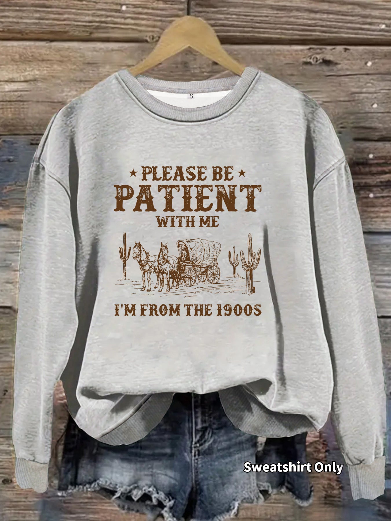 Women's Casual Long-sleeved Round Neck Western Landscape Printing Pullover Women's Sweater, Sweater
