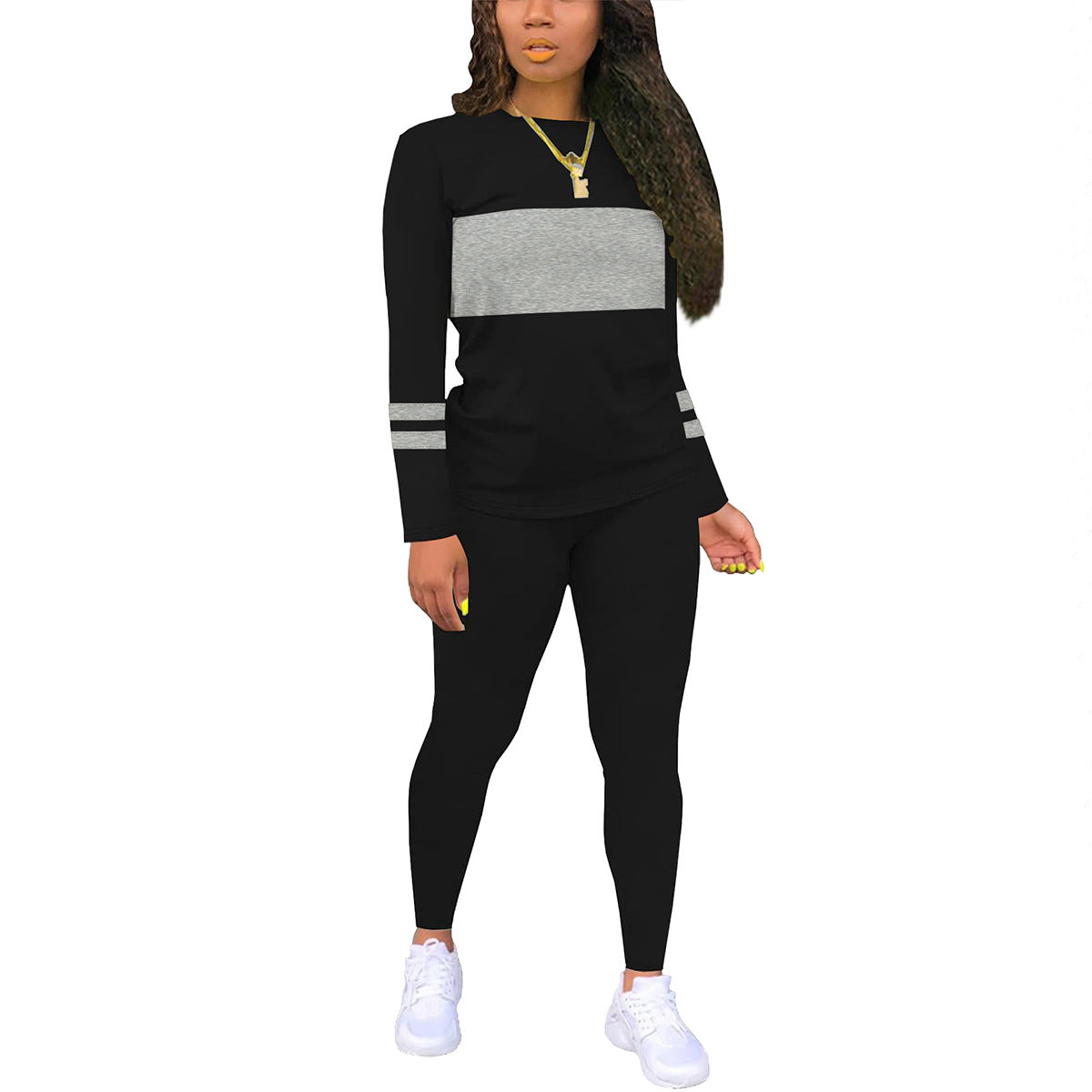 Women's Matching Round Neck Long Sleeve With Tight Suits