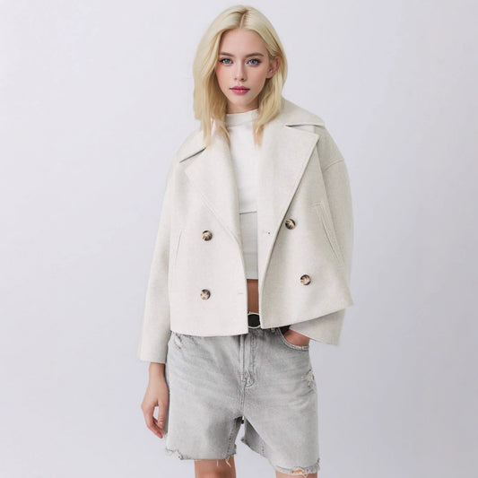 Women's Autumn Fashion Temperament Commute Lapel Double Coats