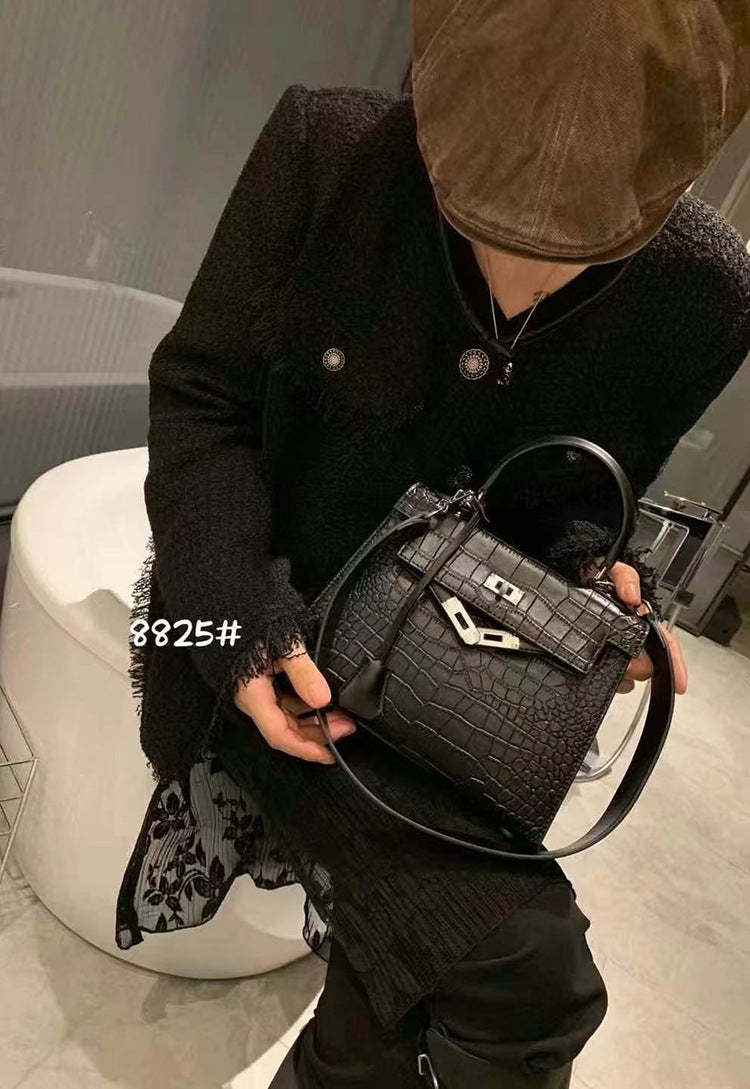 Women's Design Crocodile Pattern Portable Kelly Genuine Bags