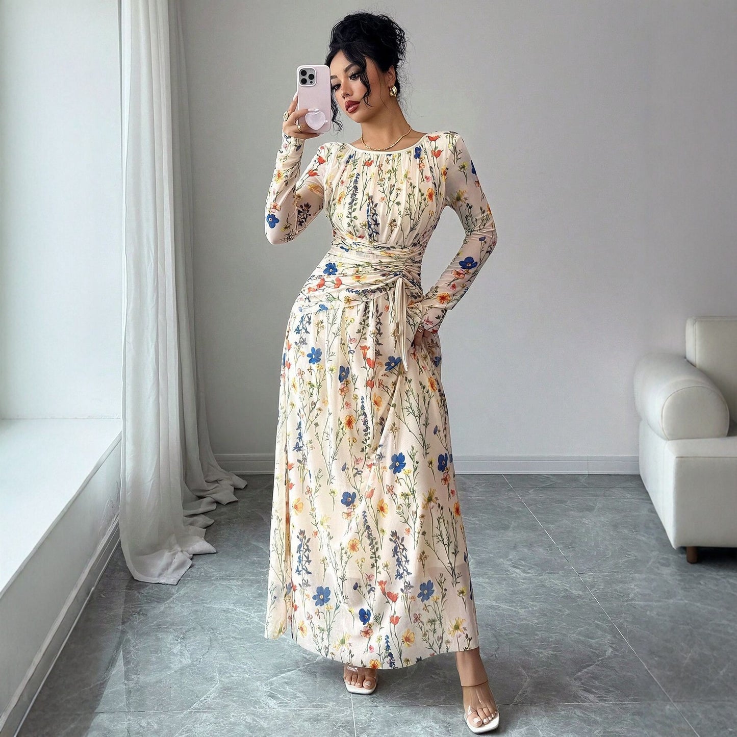 Classy Printed Summer French Style Slimming Dress