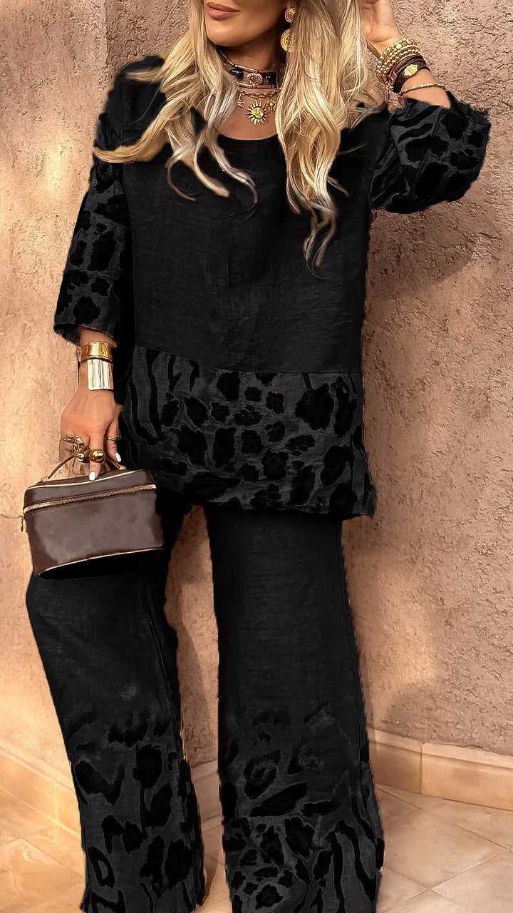 Women's Floral Print Mid-length Sleeves High Waist Suits