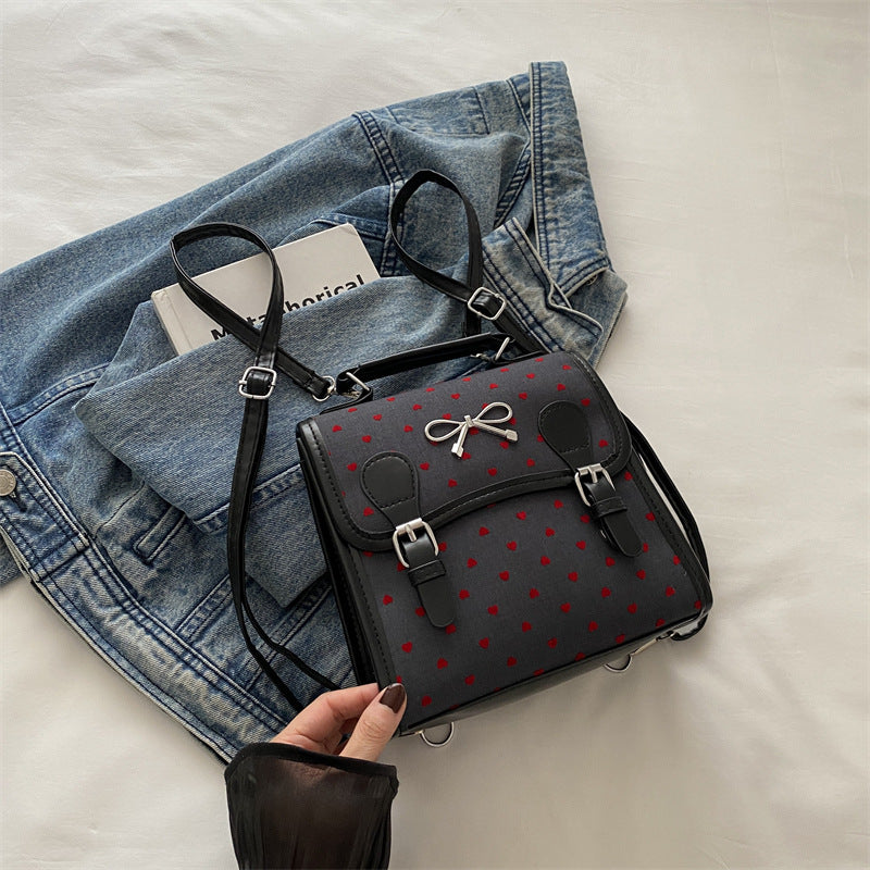 Women's Fashion Korean Style Bow Canvas Backpacks