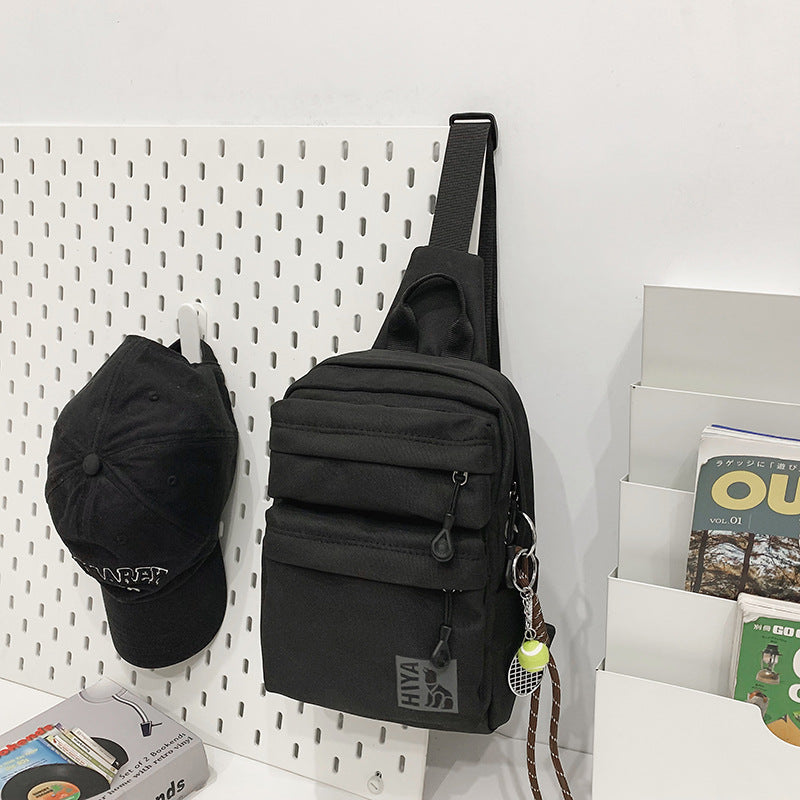 Men's Unique Versatile Earphone Nylon Korean Men's Shoulder Bags
