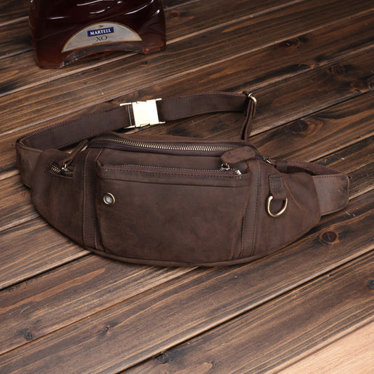 Men's Horse Leather First Layer Cowhide Large Bags