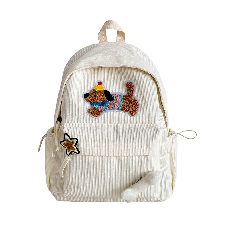Glamorous Innovative Corduroy Puppy Has Copyright Backpacks