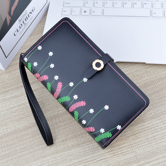 Women's Long Zipper Hasp Clutch Fashion Printing Ladies Wallets
