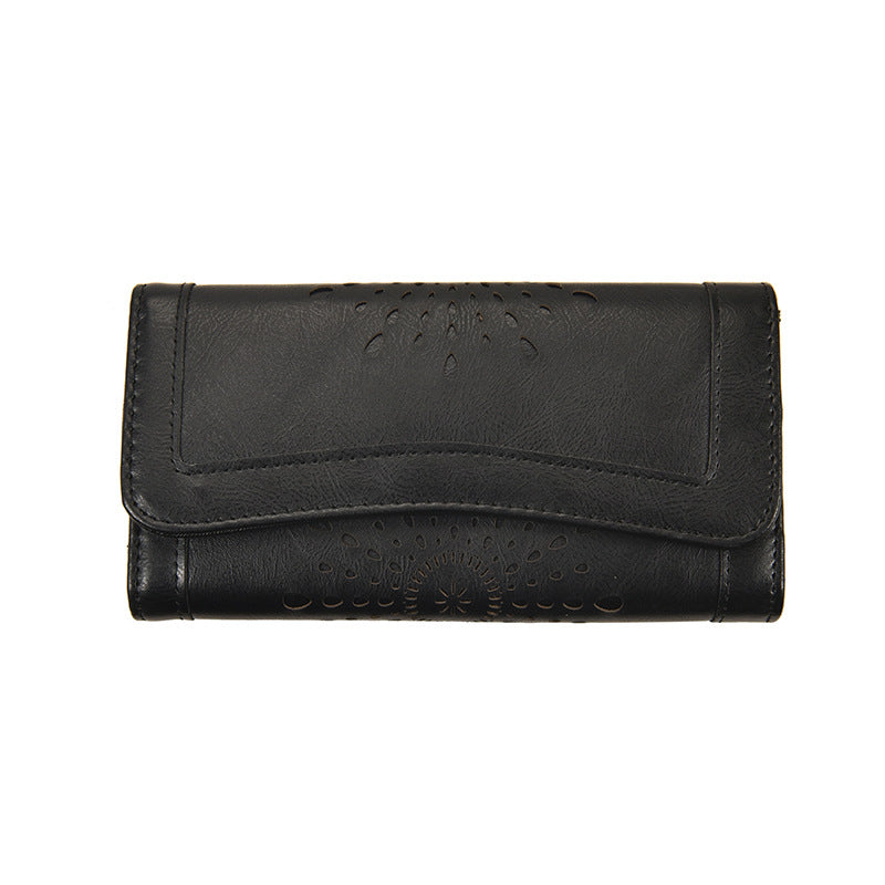 Women's Vintage Oil Wax Clutch Fashion Mid-length Ladies Wallets