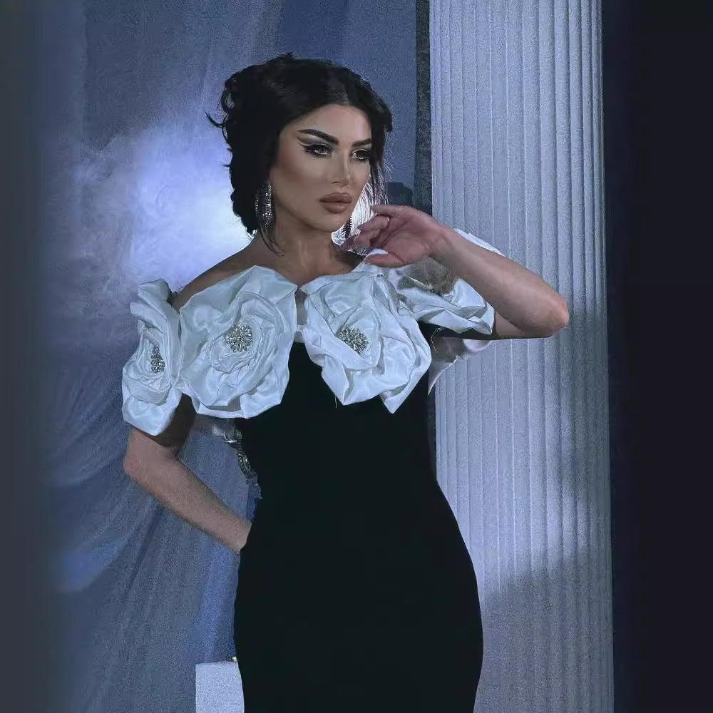 Women's Summer White Flower Bandage One-piece Dress Dresses