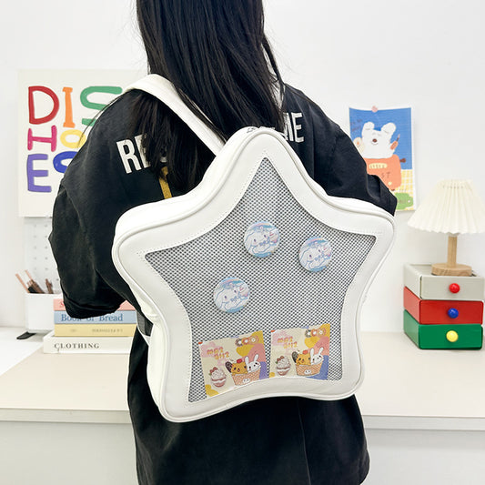 Women's Style Cartoon Trendy Design Five-pointed Star Middle School Students' Schoolbags
